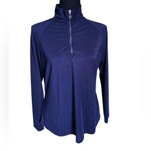 Greg Norman Purple Metallic Women’s 1/4 zip Golf Pullover Size M Sparkly